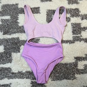 Mai Mai Pink and Purple One Piece Cutout Swimsuit‎